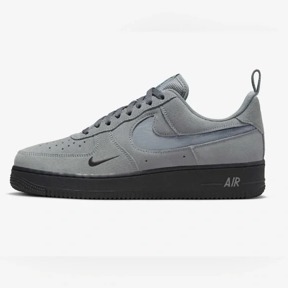 Nike Air Force 1 '07 LV8 Men's Limited Edition Sneakers Grey and Black - Picture 6 of 7